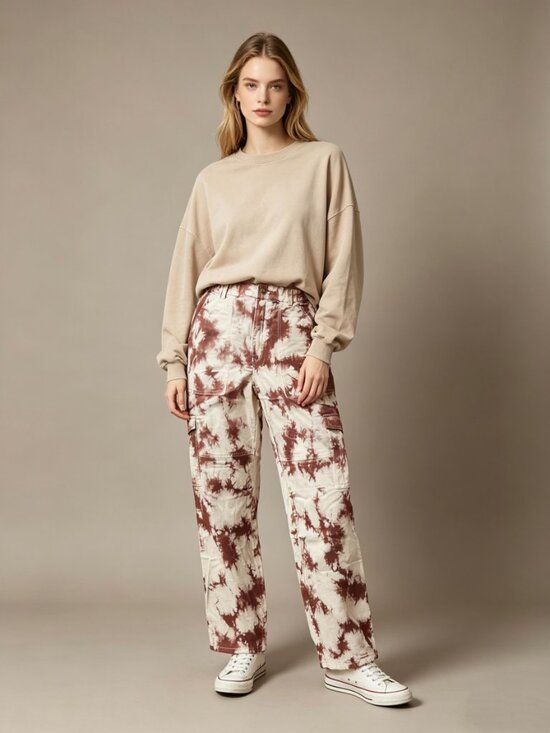 Free People Pants - NWT Free People Tie Dye Woman Pants Size 28 Elastic Waist Cotton Blend